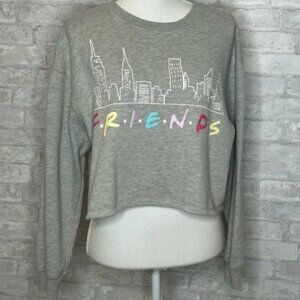 FRIENDS gray skyline cropped sweatshirt size XXL